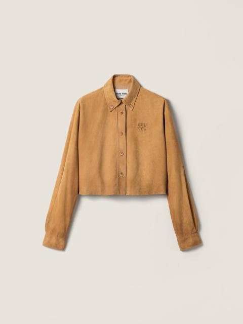 Miu Miu Waxed suede shirt