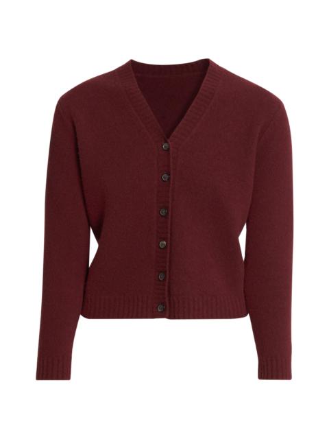 Maison Margiela Women's Wool V-Neck Cardigan - Bordeaux