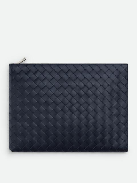 Bottega Veneta Intrecciato Half Zipped Pouch