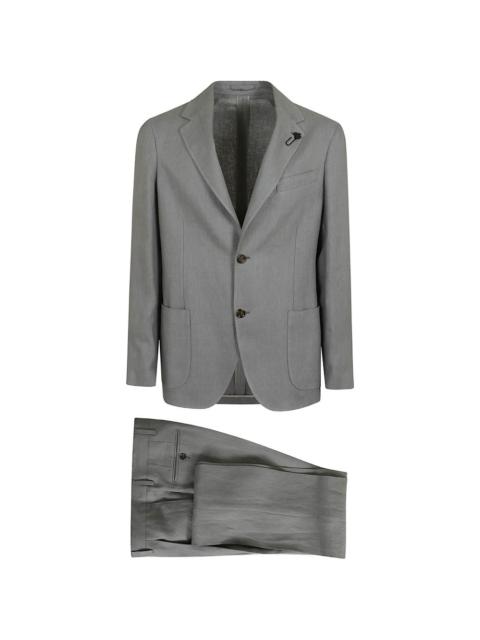 LARDINI flower-pin buttoned suit