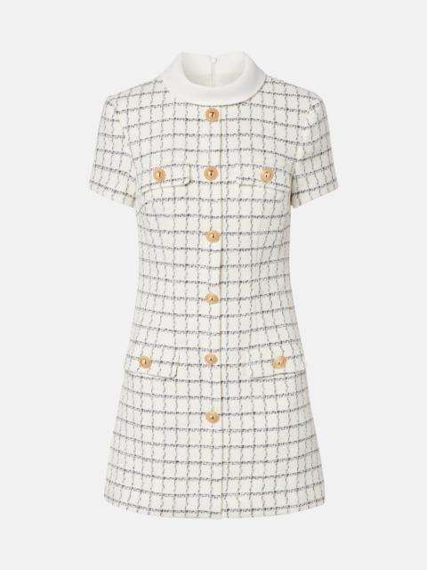 self-portrait Checked bouclé minidress