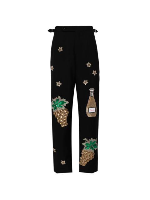 Arbane embroidered tailored trousers