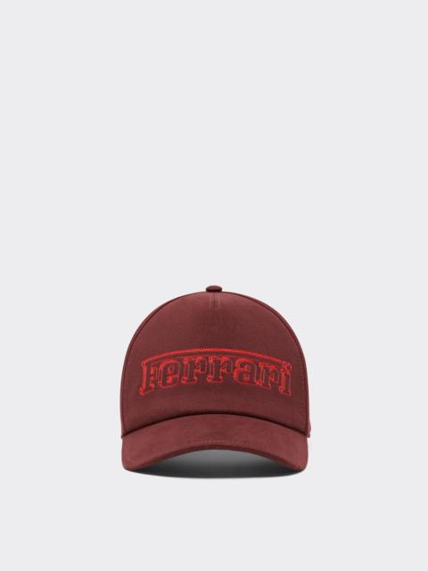 Ferrari Cotton Drill Baseball Cap with Ferrari Embroidery