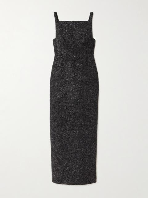 EMILIA WICKSTEAD Karolyn Open-back Metallic Tweed Maxi Dress