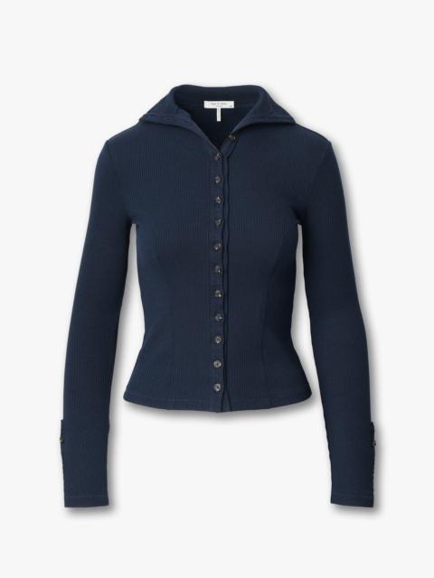 rag & bone The Knit Ribbed Buttoned Cardigan