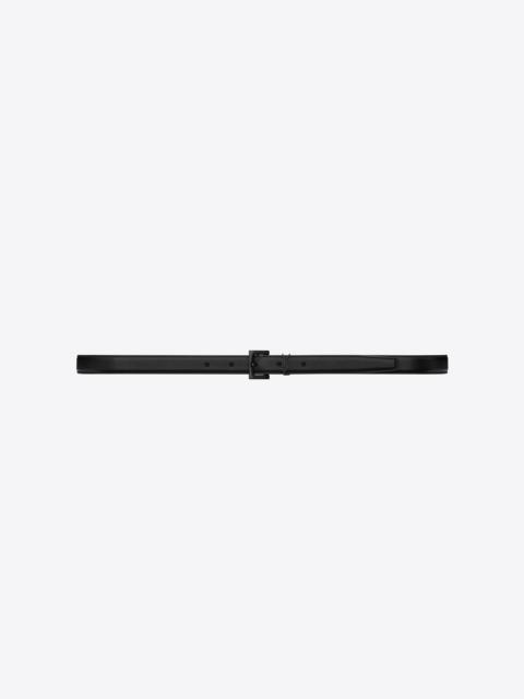 SAINT LAURENT cassandre thin belt with square buckle in laquered box saint laurent leather