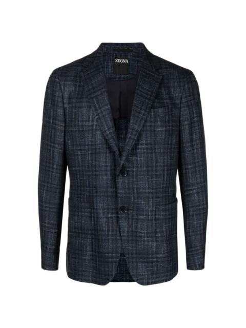 ZEGNA check-print single-breast blazer