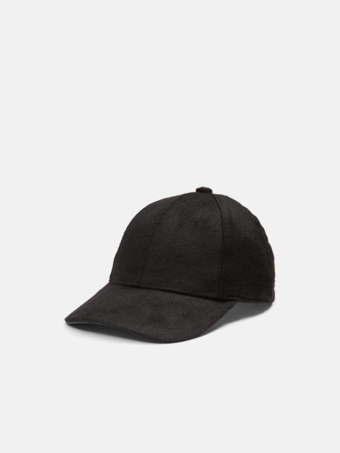 Vince Leather-Trim Cashmere Baseball Cap