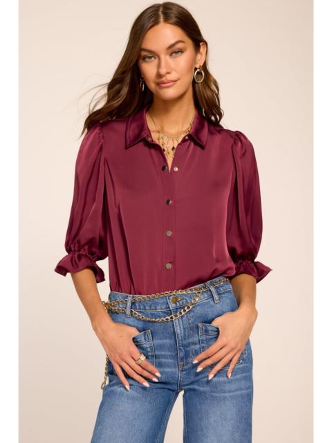 RAMY BROOK Dina Button Down Bodysuit | CRANBERRY