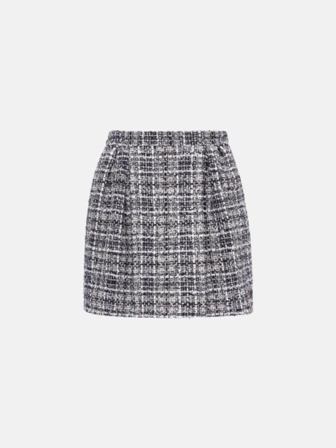 Alessandra Rich CHECKED LUREX TWEED MINI SKIRT WITH POCKETS