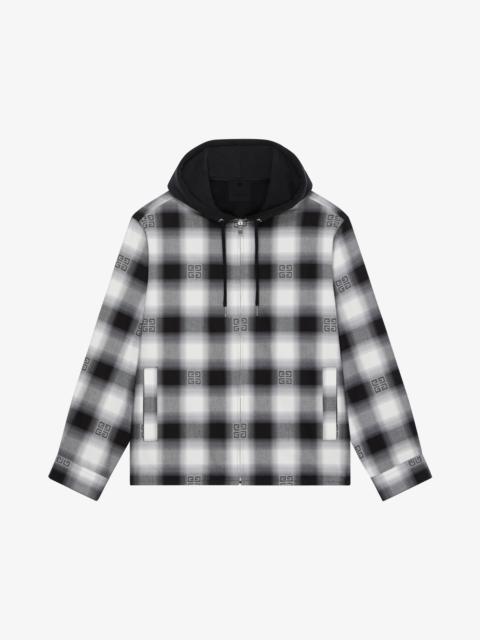 Givenchy HOODED OVERSHIRT IN 4G CHECKED FLANNEL