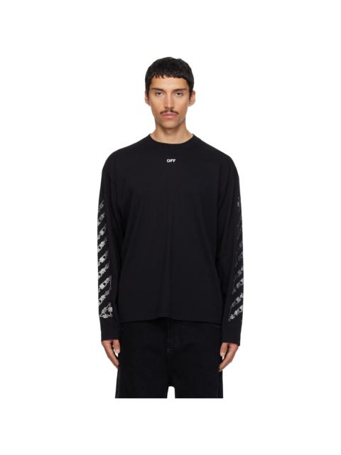 Off-White Black Chain Arrow Diagonal Skate Long Sleeve T-shirt