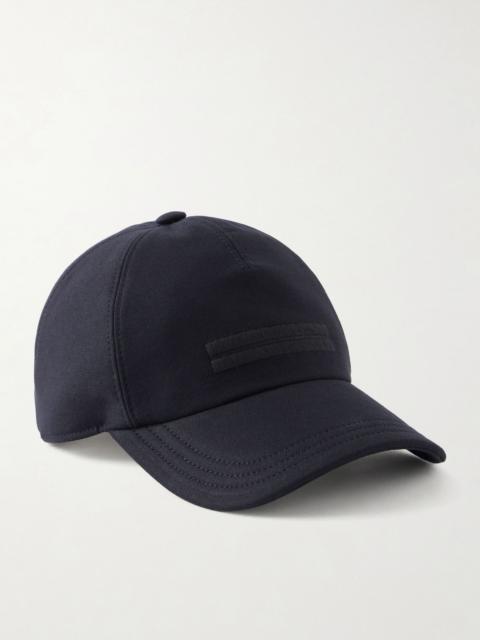ZEGNA Embroidered Cotton-Twill Cap Black