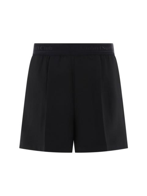 Stockholm Surfboard Club logo-waistband shorts