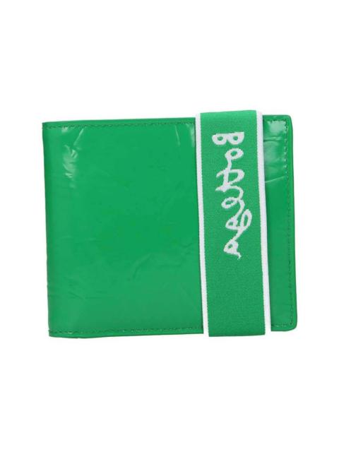 Bottega Veneta Bottega Veneta Elastic Band Bi-fold Wallet Green / White