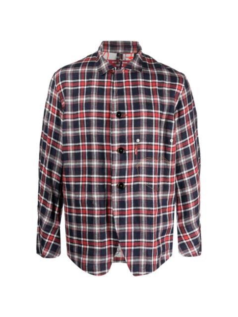 Junya Watanabe MAN check-print linen shirt jacket