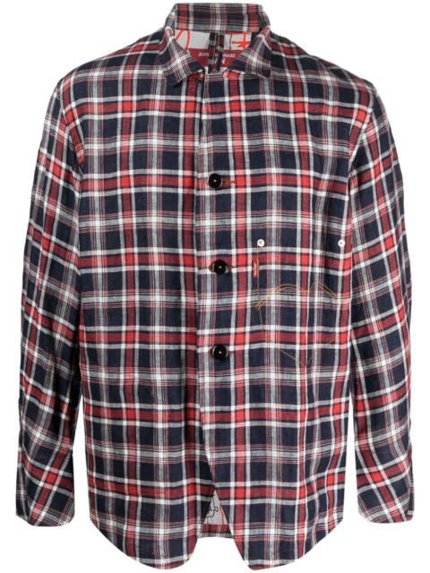 Junya Watanabe MAN check-print linen shirt jacket