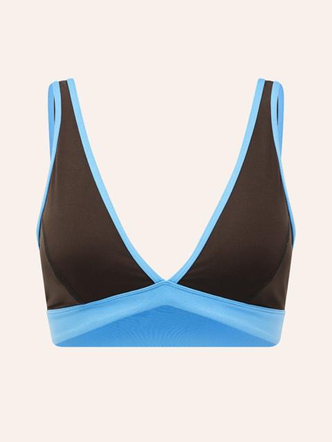 P.E NATION VIBE SPORTS BRA IN COFFEE & MARINA