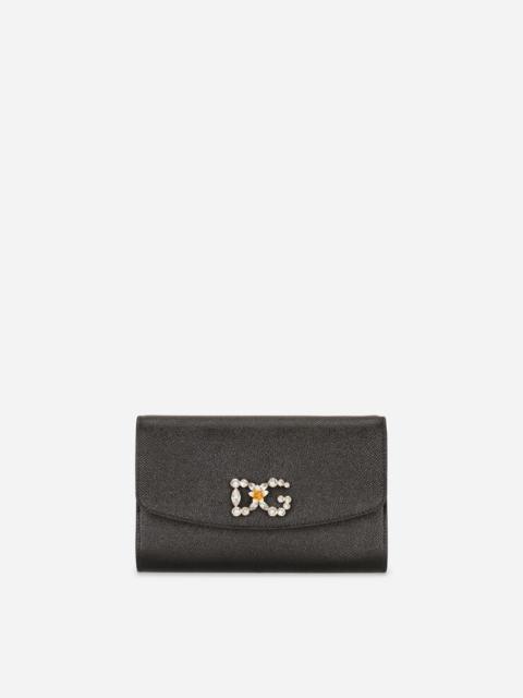 Dolce & Gabbana Dauphine calfskin mini bag with rhinestone-detailed DG logo
