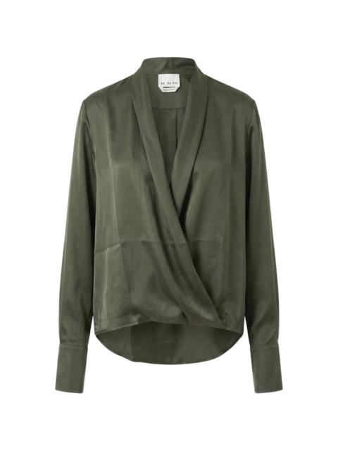 SA SU PHI wrap-style silk blouse