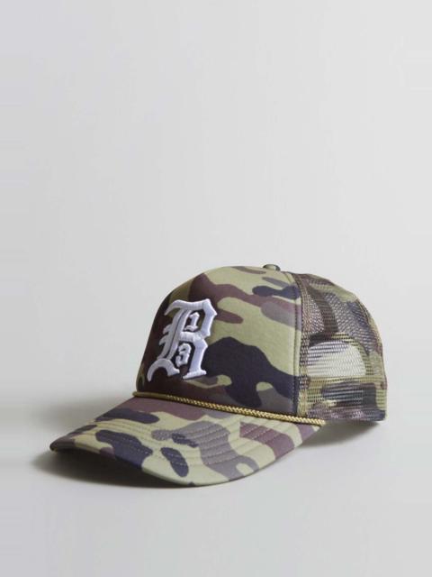 R13 R13 TRUCKER HAT - CAMOUFLAGE OLIVE