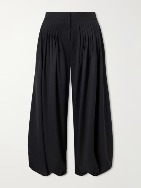 ABADIA Sherwal Pleated Wool-blend Twill Tapered Pants