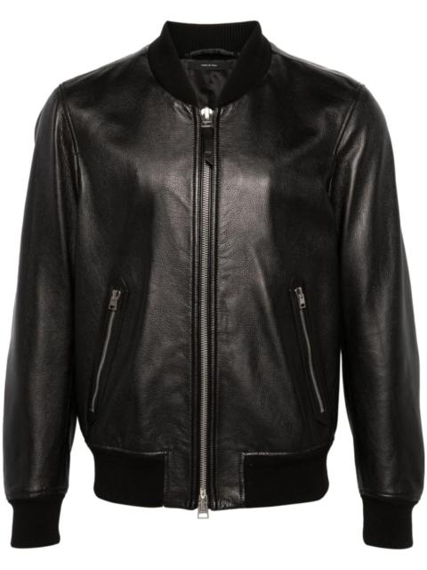 TOM FORD grained-leather bomber jacket