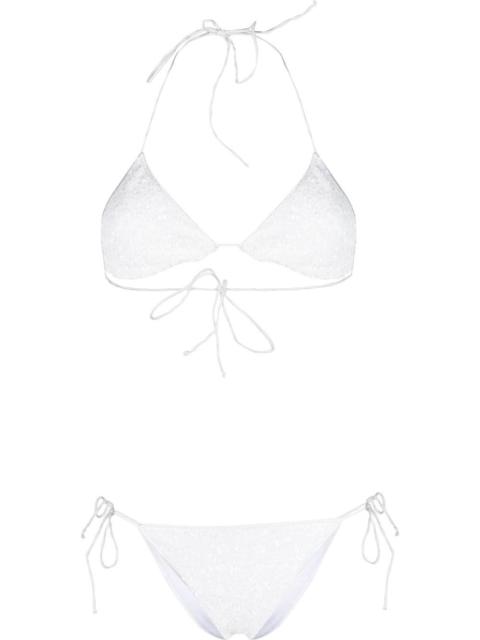 Oséree sequinned halter neck bikini set