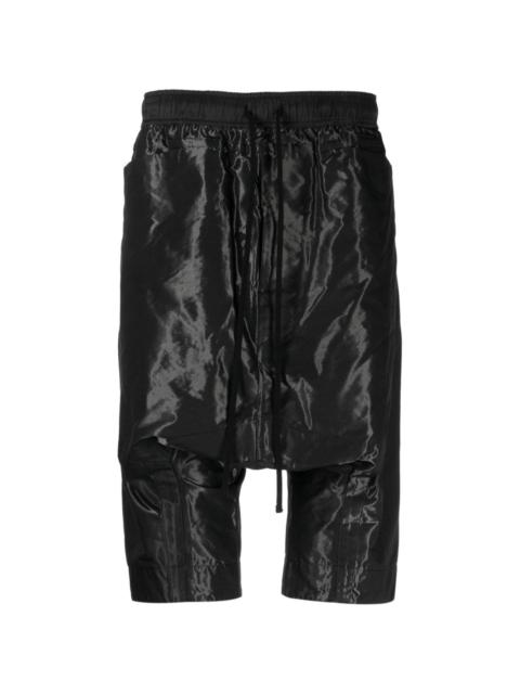 Julius high-shine drop-crotch shorts