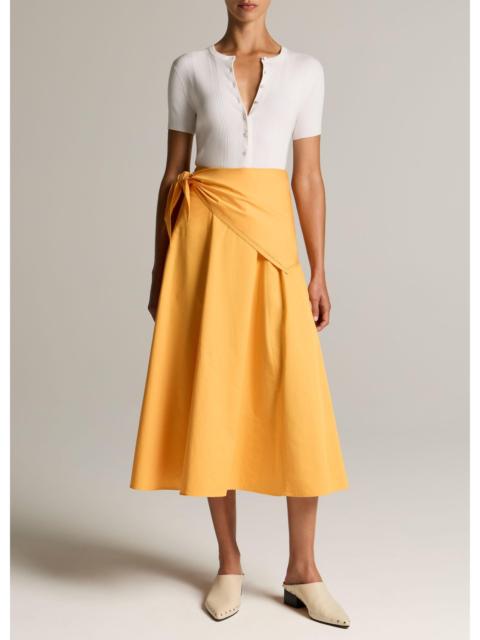 Vince Cotton Scarf-Tie Skirt