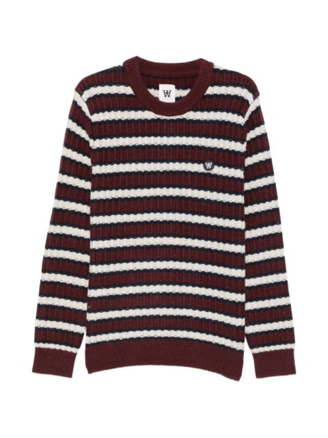 Wood Wood Claes striped ribbed-knit sweater