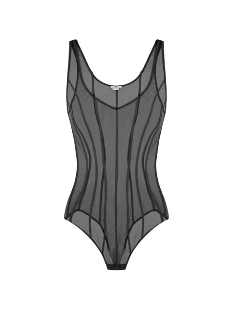 ELISABETTA FRANCHI micro-mesh tulle bodysuit