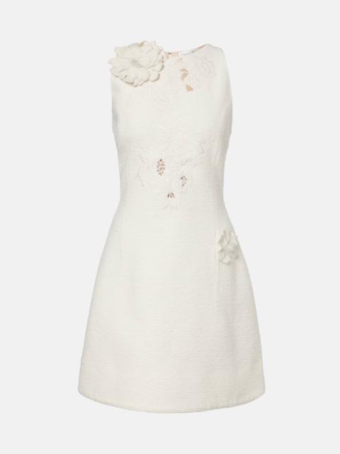 Oscar de la Renta Embroidered cotton-blend tweed minidress