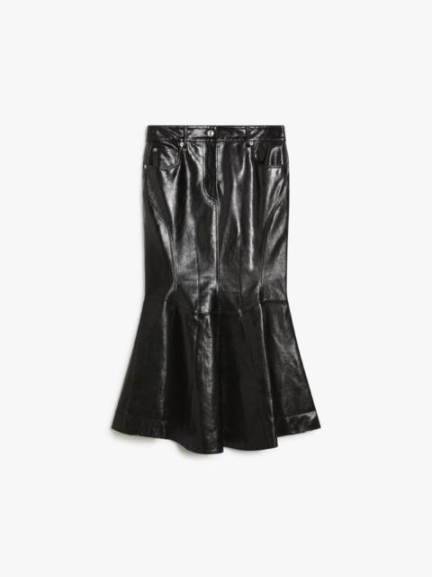 Sportmax Nappa-leather mermaid skirt