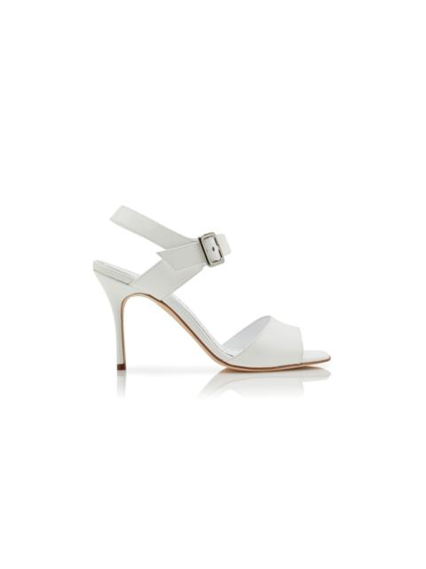 White Patent Leather Slingback Sandals