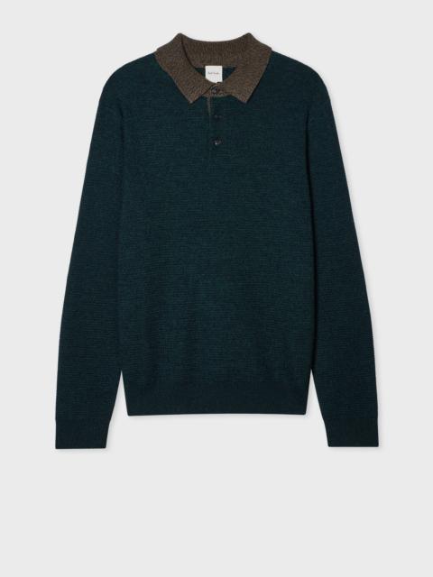 Paul Smith Dark Green Merino-Silk Knitted Polo Shirt