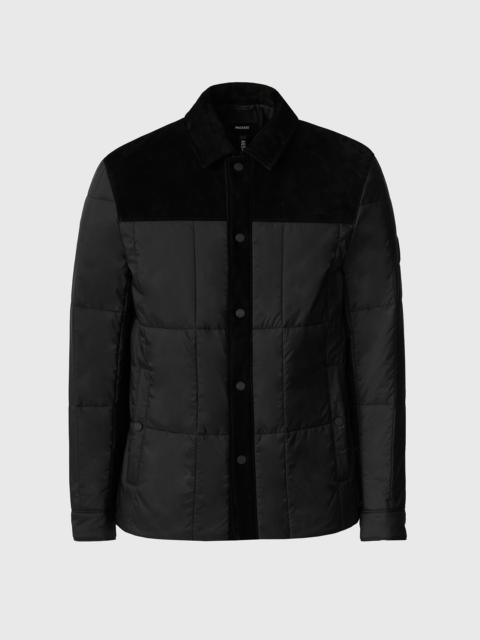 MACKAGE HENRIK Mixed-Media Suede Shirt Jacket