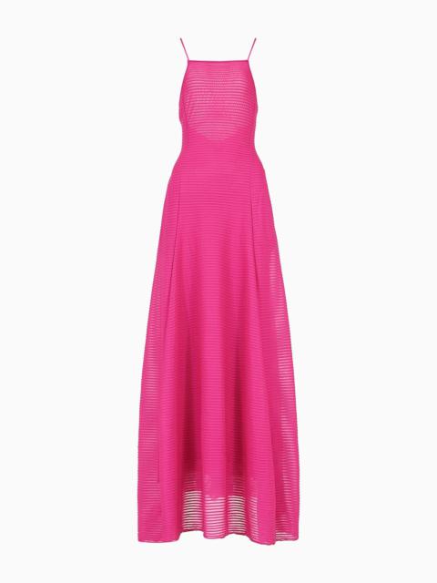 EMPORIO ARMANI Long dress in ottoman-look jersey