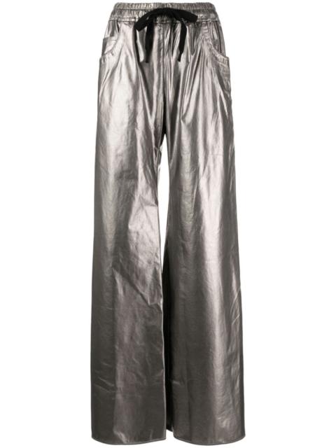 Isaac Sellam metallic-finish drawstring trousers