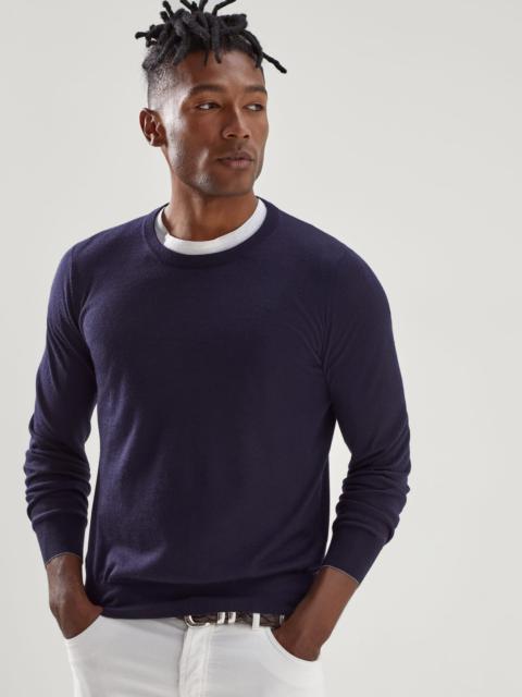 Lightweight cashmere and silk crew-neck sweater