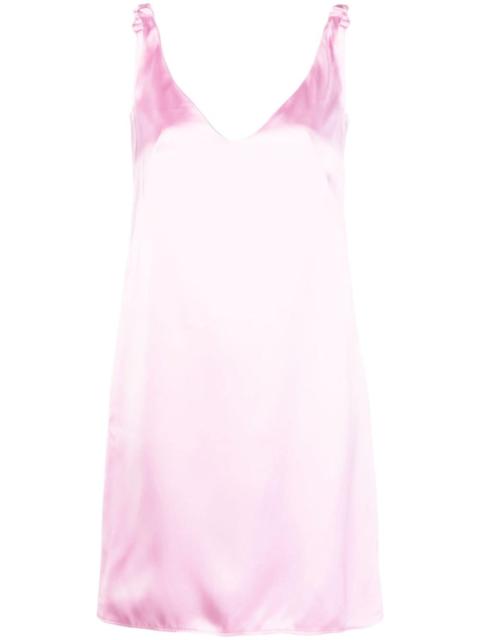 N°21 ruched-straps V-neck satin dress