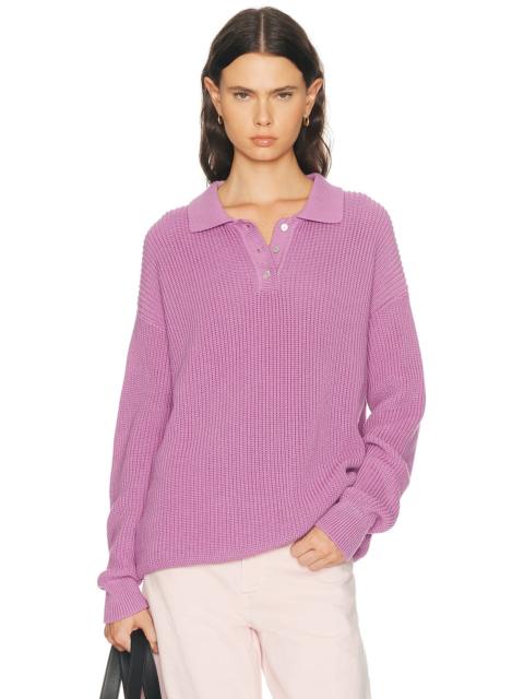DONNI. The Heavy Cotton Knit Polo Sweater