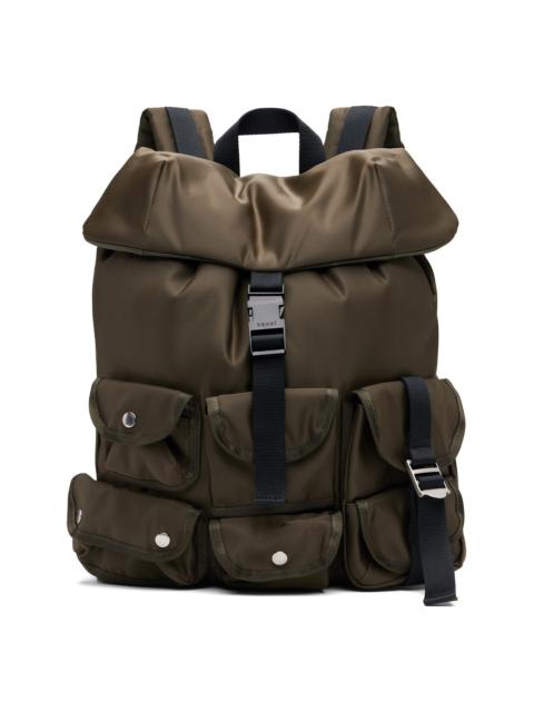 sacai Khaki Nylon Backpack
