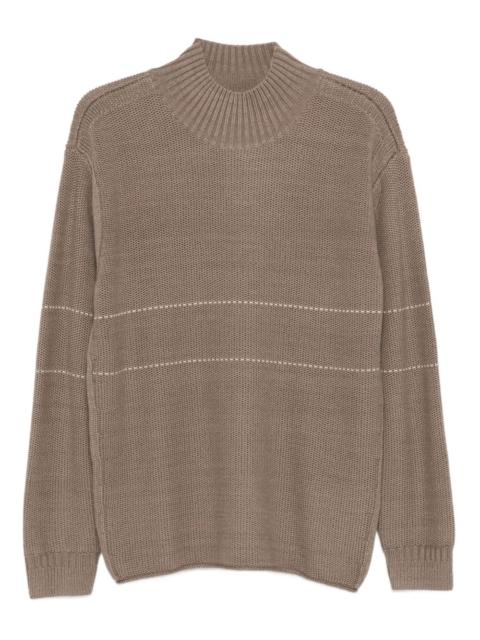 EMPORIO ARMANI high-neck striped sweater