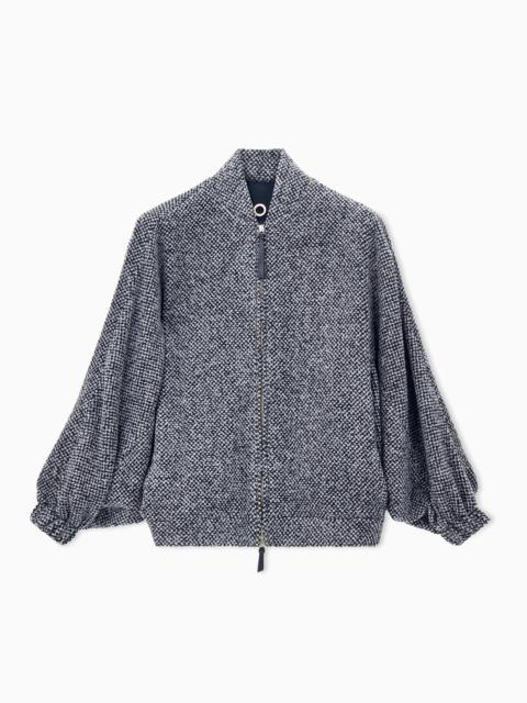 GIORGIO ARMANI CABAN COAT IN BOUCLÉ-EFFECT CASHMERE AND SILK WITH ZIP