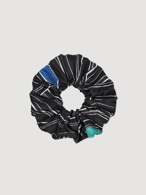 Sandro STRIPED SILK SCRUNCHIE