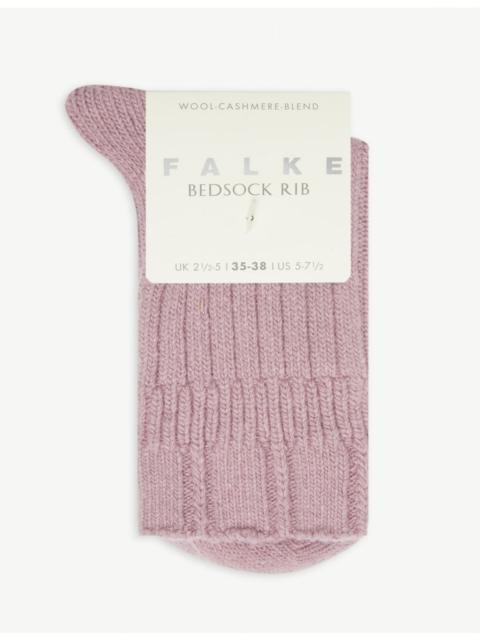 FALKE Bedsock ribbed knitted wool-blend socks
