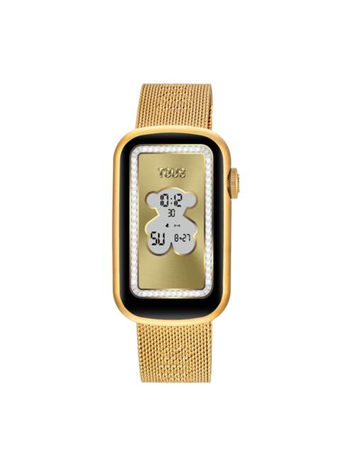 TOUS Smartwatch with gold-colored IPG steel bracelet and gold-colored IPG aluminum case TOUS T-Band Mesh