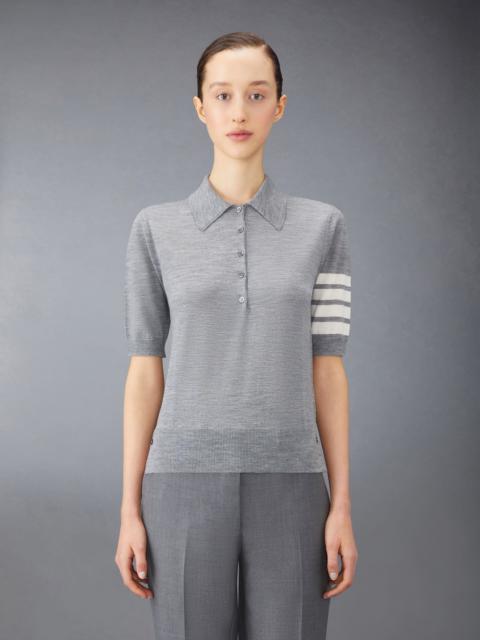Thom Browne Wool 4-Bar Relaxed Polo