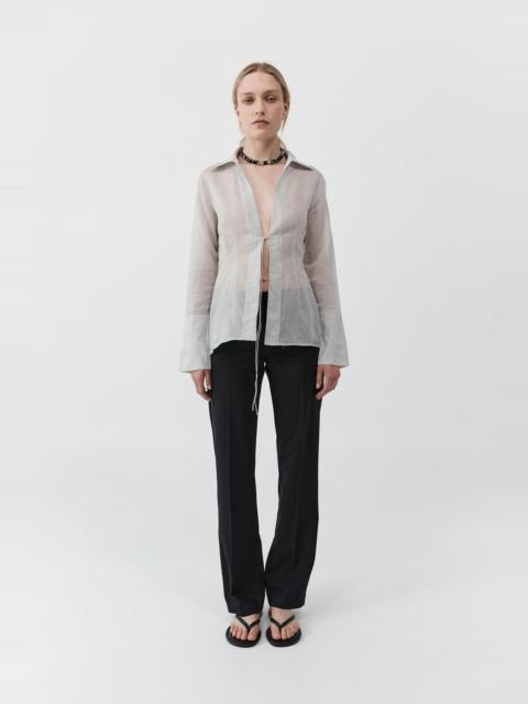 ST. AGNI Sheer Stripe Tie Shirt - Sheer Stripe